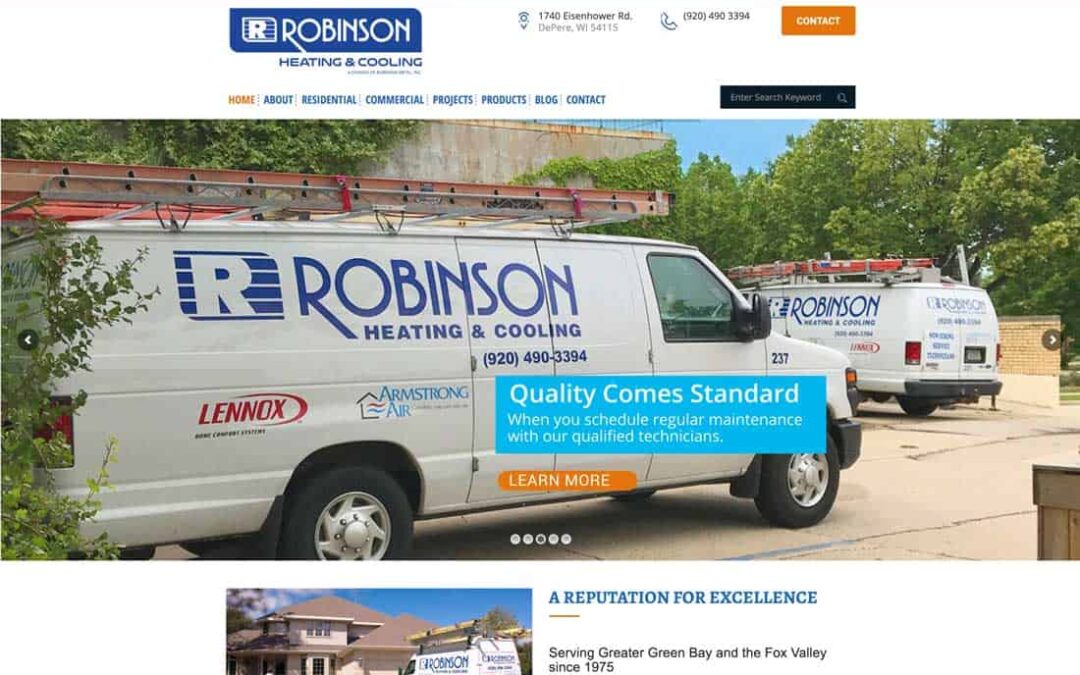 Robinson Heating & Cooling revises its website for easy viewing